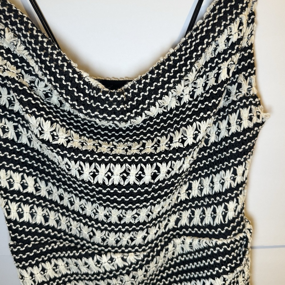 New Fashion Nova Bali Miami Crochet Mini Dress Fringe Trim Size Medium - Picture 3 of 5